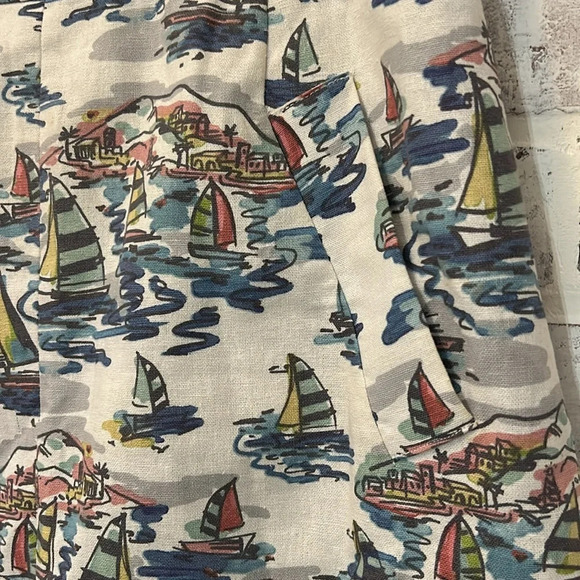 Nine West Sailboat Skirt Linen Pencil Straight Skirt Womens Sz 8 Lined Nautical - Picture 4 of 7